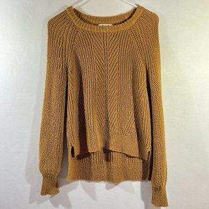 Madewell Egyptian Gold Yellow Knit Balloon Sleeve Pullover Sweater Size S